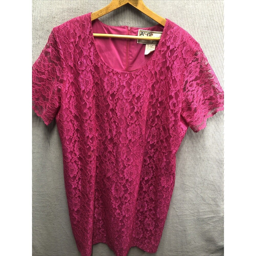 Vintage California Gold Rush Dress Size 22 Pink Lace Barbie Core Feminine